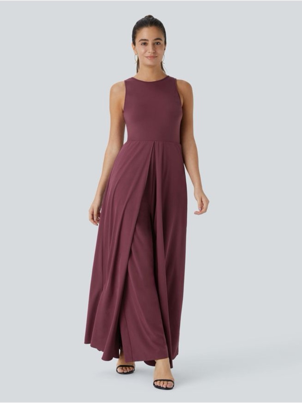 HALARA Breezeful Zipper Sleeveless Pocket Quick Dry Jumpsuit Amaranth Medium T - Picture 4 of 6